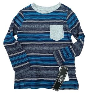 THE ORIGINAL JACHS CO. T-shirt toddler boy’s long sleeve plaid blue grey M(5/6)